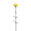 Varilla de clavel artificial con hojas amarillo h55