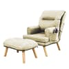 Ohrensessel mit Hocker, Beige