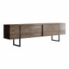 Meuble TV 180 cm en bois et acier bois