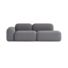 Canapé Modulable 3 Places Tissu Gris Foncé