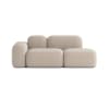 Canapé Modulable 2 Places Tissu Beige