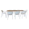 Ensemble de jardin table aluminium blanc et fauteuil 8 places