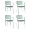 Lot de 4 fauteuils vert extérieur en polypropylène