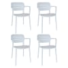 Lot de 4 fauteuils blanc extérieur en polypropylène