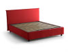 Letto alla francese in tessuto rosso 140x190 cm