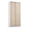 Guardaroba 2 ante effetto legno rovere, bianco 90x45h195 cm