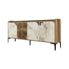 Buffet effet beige, marbre blanc 180x35 cm