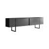 Meuble TV effet bois anthracite, noir 180x30 cm