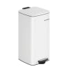 Poubelle de cuisine 30 l en acier avec seau intérieur blanc nuage