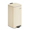 Poubelle de cuisine 30 l en acier avec seau intérieur beige sable