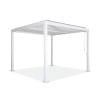 Pérgola bioclimática 3x3m de lamas de aluminio y acero, blanco