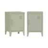 Lot de 2 tables de chevet en métal 1 porte, vert