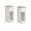 SET 2 Comodini comodino bianco comodino 20 cm, 20x35x60 cm