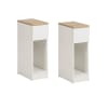 Set de 2 mesitas de noche con 1 cajón madera blanco