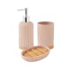 Set de salle de bain 3 pièces en céramique rose