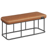 Banc avec structure en métal - L120 cm - Marron