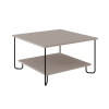 Table basse carrée avec pieds en métal L80 cm - Taupe