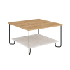 Table basse carrée avec pieds en métal L80 cm - Chêne artisan / blanc