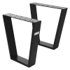 2x patas de mesa/banco industrial 40x43cm acero negro mate forma de v