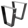 2x patas de mesa industrial 40x43cm acero en polvo negro en forma de v