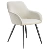 Chaise élégante aspect corde avec forme ergonomique crème/noir