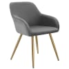Chaise élégante aspect corde avec forme ergonomique gris/doré