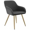 Chaise élégante aspect corde avec forme ergonomique anthracite/doré
