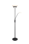 Piantana LED con lampada da lettura, nero, H 180 cm