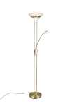 Piantana LED con lampada da lettura, ottone satinato, H 180 cm