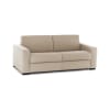 Sofá cama de 3 plazas en tela beige 200x95h90 cm