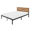 Letto in metallo nero 140x200 cm con materasso in schiuma