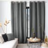 Rideau velours câlin 100% polyester gris anthracite 140x260cm