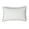 Coussin lin lavé blanc / noir 50x30