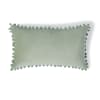 Cojín algodón verde celadón 50x30