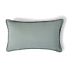 Coussin lin lavé vert céladon / noir 50x30