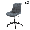 Sedia ergonomica per ufficio con rotelle, set di 2, similpelle