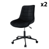 Sedia da ufficio ergonomica con rotelle, set di 2, velluto