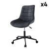 Sedia da ufficio ergonomica con rotelle, set da 4, velluto