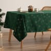 Mantel navidad algodón jacquard snowflake verde 140x350 cm