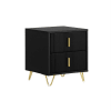 Comodino nero con 2 cassetti tavolino salotto 40x40x47 cm