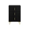 Comodino nero con 3 cassetti tavolino salotto 40x40x63 cm