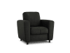 Fauteuil en cuir véritable noir