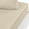 Drap housse satin de coton bonnet 40 cm Ficelle 160x200 cm