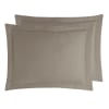 2 taies d'oreiller en satin de coton Taupe 50x70 cm
