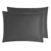 2 taies d'oreiller en satin de coton Anthracite 50x70 cm