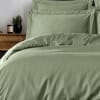 Housse de couette rayée réversible en satin Sauge 200x200 cm