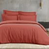 Housse de couette en satin de coton 120 fils terracota 260x240 cm