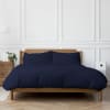 Parure Lenzuola Calitex 3 Pezzi – Copripiumino 260x240 Cm + 2 Federe 63x63, 100% Cotone A 57 Fili, Blu, Chiusura A Bottoni