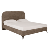 Letto imbottito in bouclé taupe per il materasso 100x200cm