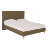 Letto imbottito in lino verde per il materasso 100x200cm